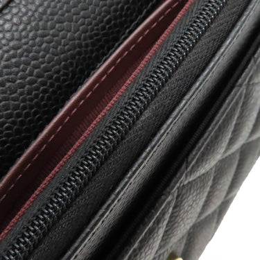 シャネル CHANEL マトラッセ AP0250 ブラック キャビアスキン チェーンウォレット ゴールド金具 黒 斜め掛け チェーンショルダー