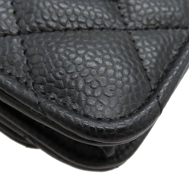 シャネル CHANEL マトラッセ AP0250 ブラック キャビアスキン チェーンウォレット ゴールド金具 黒 斜め掛け チェーンショルダー