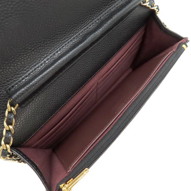 シャネル CHANEL マトラッセ AP0250 ブラック キャビアスキン チェーンウォレット ゴールド金具 黒 斜め掛け チェーンショルダー