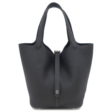 エルメス HERMES ピコタンロックMM ブラック トリヨンクレマンス ハンドバッグ シルバー金具 新品 未使用 黒