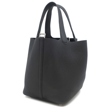 エルメス HERMES ピコタンロックMM ブラック トリヨンクレマンス ハンドバッグ シルバー金具 新品 未使用 黒