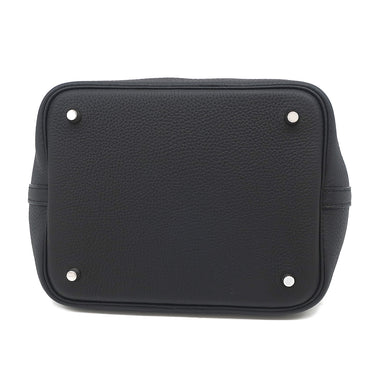 エルメス HERMES ピコタンロックMM ブラック トリヨンクレマンス ハンドバッグ シルバー金具 新品 未使用 黒