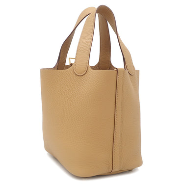 エルメス HERMES ピコタンロックPM ビスキュイ トリヨンクレマンス ハンドバッグ ゴールド金具 新品 未使用 茶