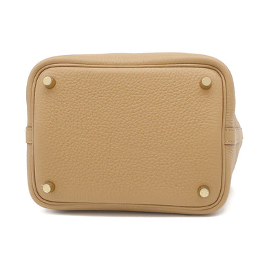エルメス HERMES ピコタンロックPM ビスキュイ トリヨンクレマンス ハンドバッグ ゴールド金具 新品 未使用 茶