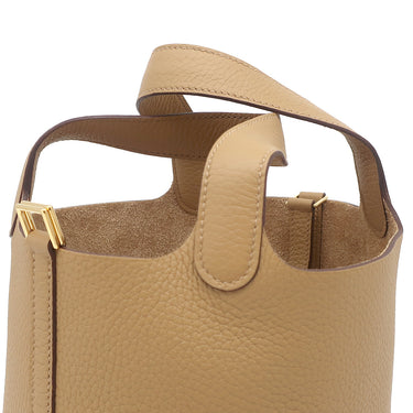 エルメス HERMES ピコタンロックPM ビスキュイ トリヨンクレマンス ハンドバッグ ゴールド金具 新品 未使用 茶