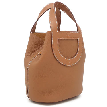エルメス HERMES インザループ18 ゴールド トリヨンクレマンス ヴォースイフト ハンドバッグ ゴールド金具 新品 未使用 茶