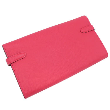 エルメス HERMES ケリーウォレット ロング ローズエクストリーム ヴォーエプソン 長財布 ゴールド金具