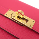 エルメス HERMES ケリーウォレット ロング ローズエクストリーム ヴォーエプソン 長財布 ゴールド金具