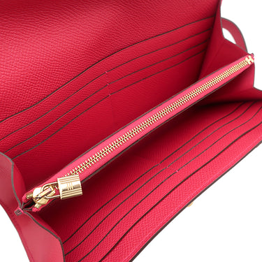 エルメス HERMES ケリーウォレット ロング ローズエクストリーム ヴォーエプソン 長財布 ゴールド金具