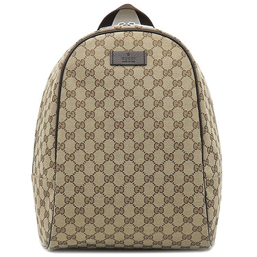 グッチ GUCCI GGキャンバス リュックサック 449906 ベージュ×ブラウン GGキャンバス リュック・デイパック シルバー金具 茶
