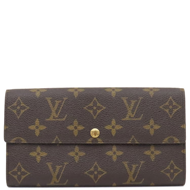 ルイヴィトン LOUIS VUITTON ポシェット ポルト モネ クレディ M61726 モノグラム モノグラムキャンバス 長財布 ゴールド金具 茶 ポルトフォイユ サラ 二つ折り