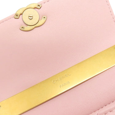 シャネル CHANEL マトラッセ トップハンドル ミニ AP2945 ピンク ラムスキン 2WAYバッグ ゴールド金具 チェーンショルダー