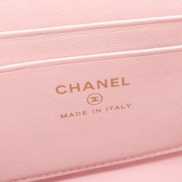 シャネル CHANEL マトラッセ トップハンドル ミニ AP2945 ピンク ラムスキン 2WAYバッグ ゴールド金具 チェーンショルダー