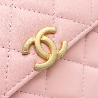 シャネル CHANEL マトラッセ トップハンドル ミニ AP2945 ピンク ラムスキン 2WAYバッグ ゴールド金具 チェーンショルダー