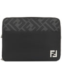フェンディ FENDI スクエアFF カメラケース オーガナイザー 7M0357AFF2F0GXN ネロ×パラディオ レザー FFファブリック ショルダーバッグ シルバー金具 黒 ズッカ柄 FFメタル