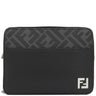 フェンディ FENDI スクエアFF カメラケース オーガナイザー 7M0357AFF2F0GXN ネロ×パラディオ レザー FFファブリック ショルダーバッグ シルバー金具 黒 ズッカ柄 FFメタル