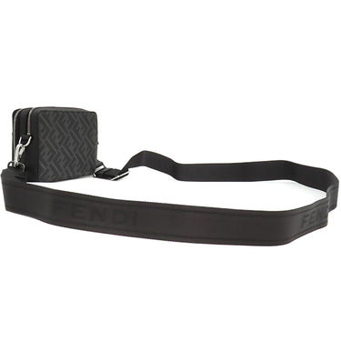 フェンディ FENDI スクエアFF カメラケース オーガナイザー 7M0357AFF2F0GXN ネロ×パラディオ レザー FFファブリック ショルダーバッグ シルバー金具 黒 ズッカ柄 FFメタル