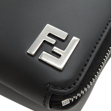 フェンディ FENDI スクエアFF カメラケース オーガナイザー 7M0357AFF2F0GXN ネロ×パラディオ レザー FFファブリック ショルダーバッグ シルバー金具 黒 ズッカ柄 FFメタル