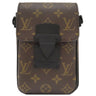 ルイヴィトン LOUIS VUITTON Sロック ヴェルティカル ウエアラブルウォレット M81522 モノグラムマカサー モノグラムマカサー ショルダーバッグ マットブラック金具 茶 黒