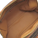 セリーヌ CELINE マカダム ハーフムーン ブラウン PVC レザー ハンドバッグ ゴールド金具 茶 ミニボストン