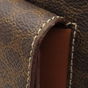 セリーヌ CELINE マカダム ハーフムーン ブラウン PVC レザー ハンドバッグ ゴールド金具 茶 ミニボストン