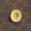 セリーヌ CELINE マカダム ハーフムーン ブラウン PVC レザー ハンドバッグ ゴールド金具 茶 ミニボストン