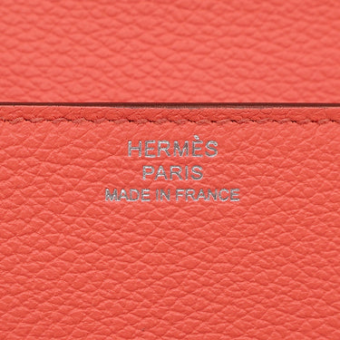 エルメス HERMES ロウリス ルリ スリム ヴェルソ ローズテキサス×シエンヌ エバーカラー 二つ折り財布 シルバー金具 コンパクトウォレット ベルトバッグ