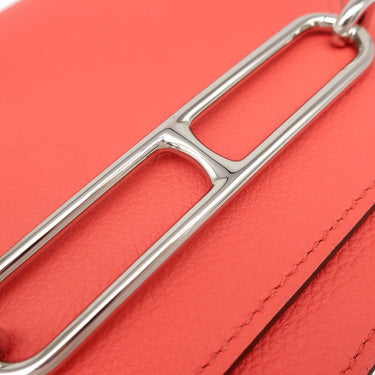 エルメス HERMES ロウリス ルリ スリム ヴェルソ ローズテキサス×シエンヌ エバーカラー 二つ折り財布 シルバー金具 コンパクトウォレット ベルトバッグ