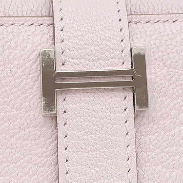 エルメス HERMES ベアン コンビネ モーヴペール シェーブル 三つ折り財布 シルバー金具 新品 未使用