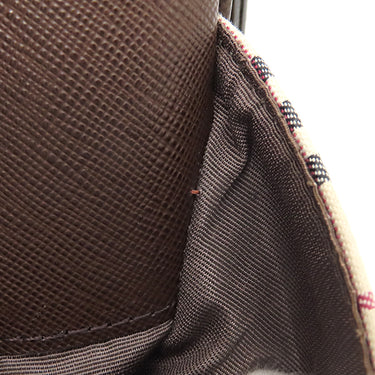 バーバリー BURBERRY ノバチェック ベージュ×ブラウン キャンバス レザー ショルダーバッグ シルバー金具