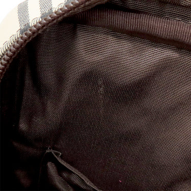 バーバリー BURBERRY ノバチェック ベージュ×ブラウン キャンバス レザー ショルダーバッグ シルバー金具