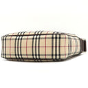 バーバリー BURBERRY ノバチェック ベージュ×ブラウン キャンバス レザー ショルダーバッグ シルバー金具