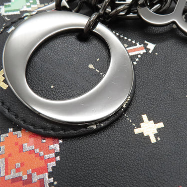 クリスチャン・ディオール Christian Dior レディディオール ピクセル ゾディアック ブラック カーフ 2WAYバッグ シルバー金具 黒 星座