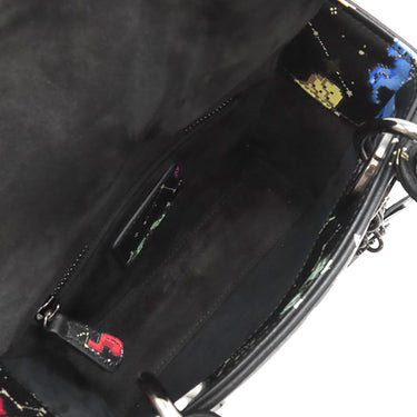 クリスチャン・ディオール Christian Dior レディディオール ピクセル ゾディアック ブラック カーフ 2WAYバッグ シルバー金具 黒 星座