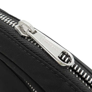 バーバリー BURBERRY スモール ロゴプリント キャノン バムバッグ ブラック ナイロン ボディバッグ シルバー金具 黒