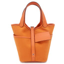 エルメス HERMES ピコタンロック カーゴPM オレンジ ヴォースイフト トワルゴエラン ハンドバッグ シルバー金具 新品 未使用 トワルＨ