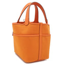 エルメス HERMES ピコタンロック カーゴPM オレンジ ヴォースイフト トワルゴエラン ハンドバッグ シルバー金具 新品 未使用 トワルＨ