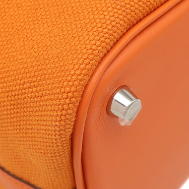 エルメス HERMES ピコタンロック カーゴPM オレンジ ヴォースイフト トワルゴエラン ハンドバッグ シルバー金具 新品 未使用 トワルＨ