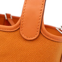 エルメス HERMES ピコタンロック カーゴPM オレンジ ヴォースイフト トワルゴエラン ハンドバッグ シルバー金具 新品 未使用 トワルＨ