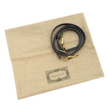 グッチ GUCCI インターロッキングG ハート ショルダー 751628 ブラック レザー ショルダーバッグ ゴールド金具 黒