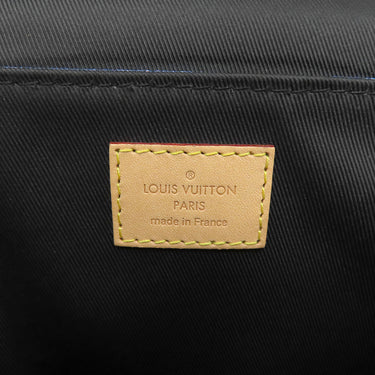 ルイヴィトン LOUIS VUITTON トランクスリングバッグ N50061 ダミエソルト PVCコーティングキャンバス ショルダーバッグ シルバー金具 青 黒
