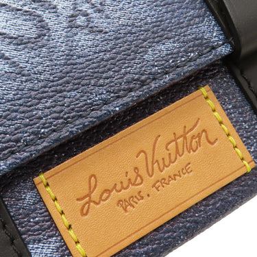 ルイヴィトン LOUIS VUITTON トランクスリングバッグ N50061 ダミエソルト PVCコーティングキャンバス ショルダーバッグ シルバー金具 青 黒