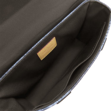 ルイヴィトン LOUIS VUITTON トランクスリングバッグ N50061 ダミエソルト PVCコーティングキャンバス ショルダーバッグ シルバー金具 青 黒