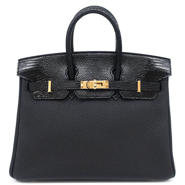 エルメス HERMES バーキン25 タッチ ノワール トゴ リザード ハンドバッグ ゴールド金具 新品 未使用 黒