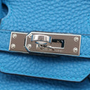 エルメス HERMES バーキン25 ブルーザンジバル トゴ ハンドバッグ シルバー金具 青