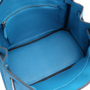 エルメス HERMES バーキン25 ブルーザンジバル トゴ ハンドバッグ シルバー金具 青