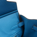 エルメス HERMES バーキン25 ブルーザンジバル トゴ ハンドバッグ シルバー金具 青