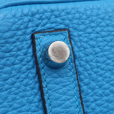 エルメス HERMES バーキン25 ブルーザンジバル トゴ ハンドバッグ シルバー金具 青