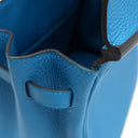 エルメス HERMES バーキン25 ブルーザンジバル トゴ ハンドバッグ シルバー金具 青