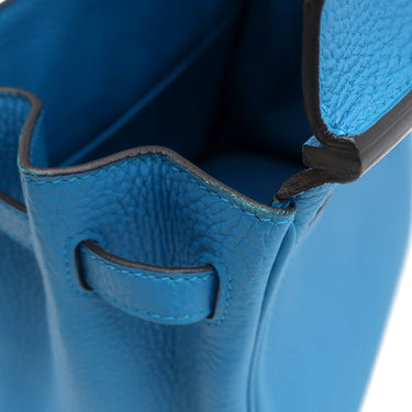 エルメス HERMES バーキン25 ブルーザンジバル トゴ ハンドバッグ シルバー金具 青